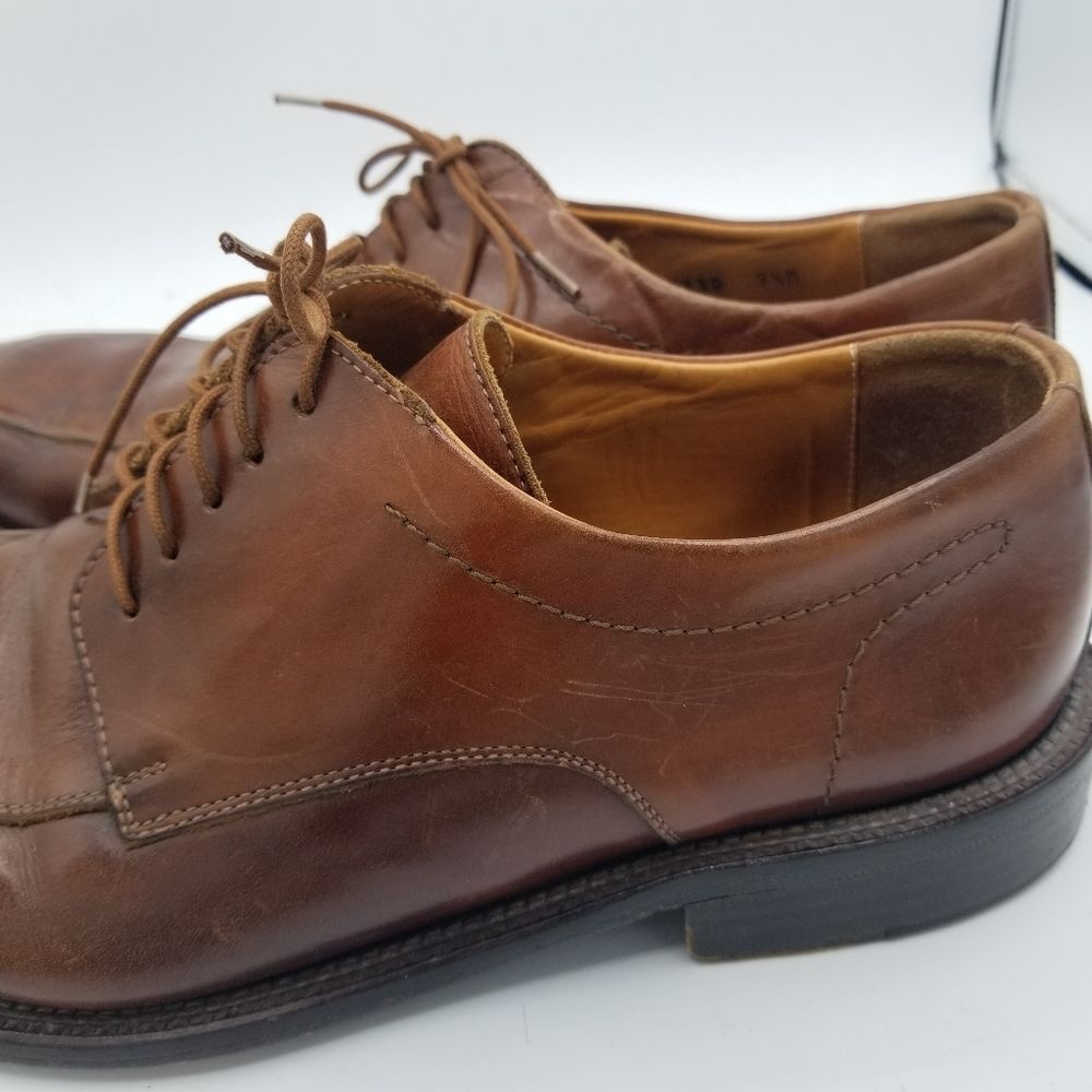 Mens Oxford shoes 9.5 Cole Haan Wooden Soles Brown Lace Up lacers Italy - Picture 4 of 14